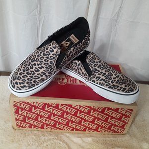VANS Women's Cheetah Asher Deluxe Slip-On Sneaker/Skate Shoe Size 6 New